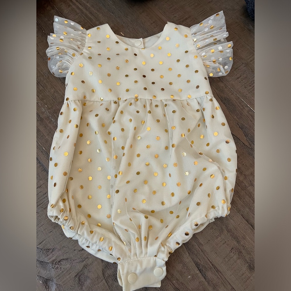 Gold Polka Dot Kids One Piece